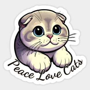 Peace Love Cats Sticker